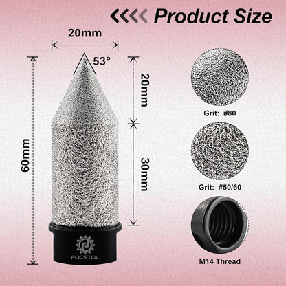 Diamant Fasenbohrer 20mm M14 für Winkelschleifer | Keramik Marmor Granit