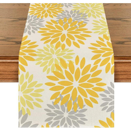Tischläufer Blumen Gelb Dahlie Sommer 40x140 cm