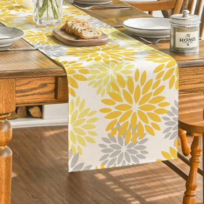 Tischläufer Blumen Gelb Dahlie Sommer 40x140 cm