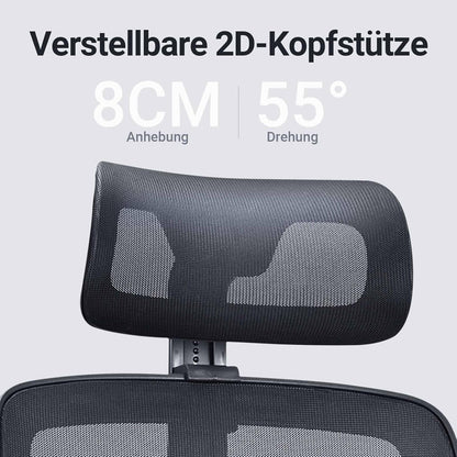 Ergonomischer Bürostuhl Testsieger hohe Rückenlehne Lordosenstütze