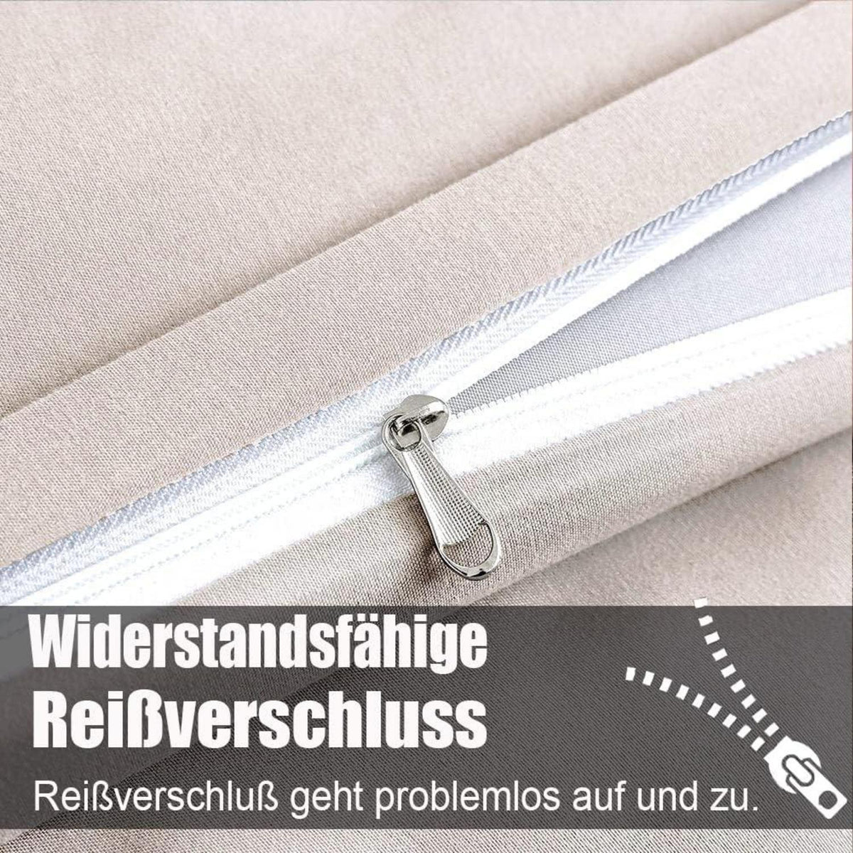 Bettwäsche Set Mikrofaser Beige 140x200cm inkl. Kissenbezug