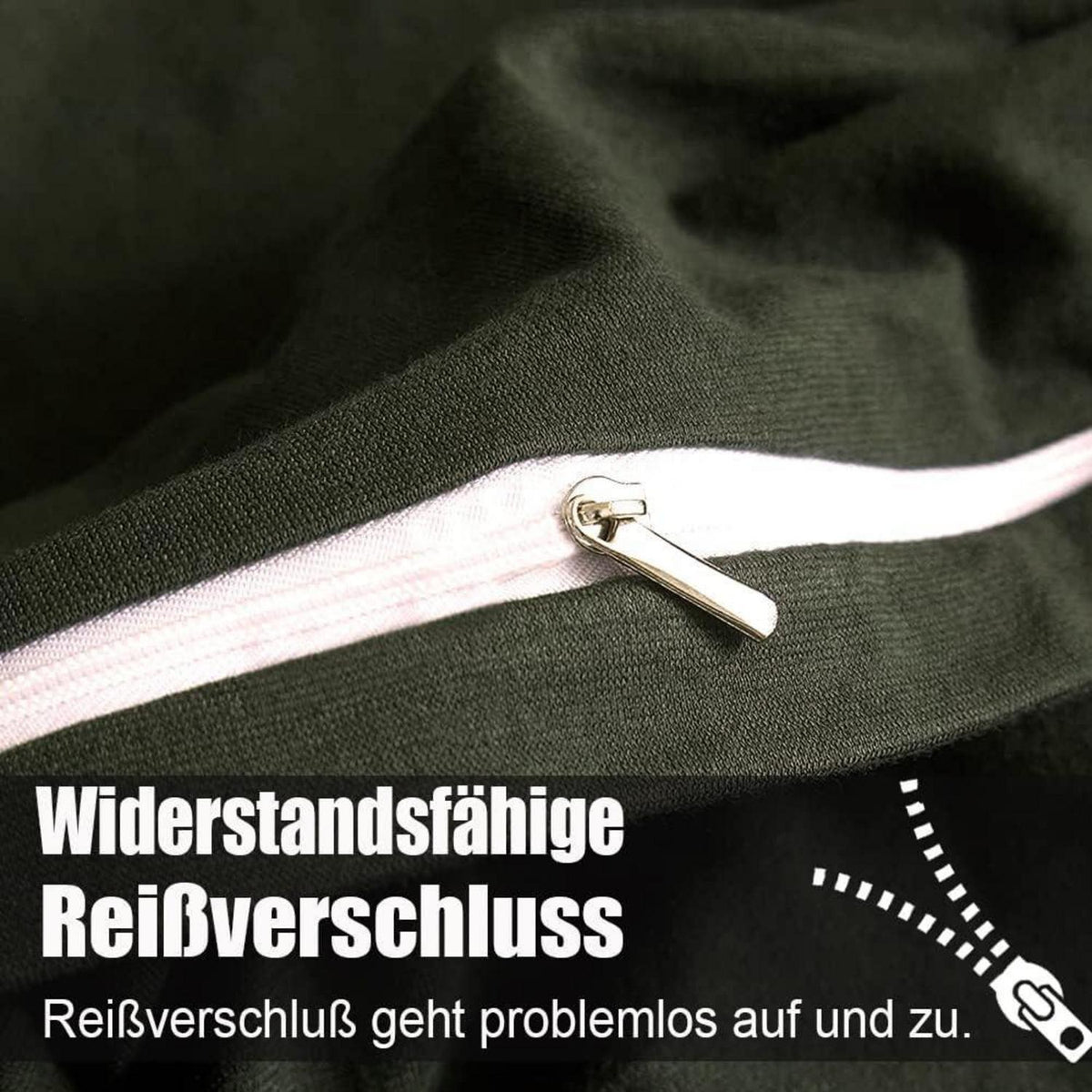 Bettwäsche-Set Mikrofaser Olivergrün 220x240 cm bügelfrei