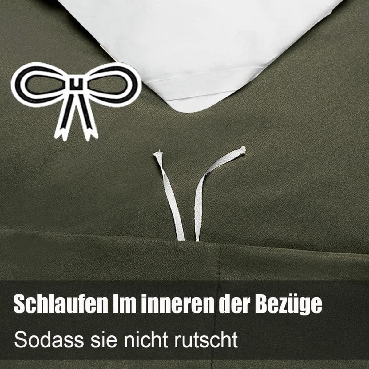 Soifox Bettwäsche Set 200x200 Olivergrün Bügelfrei Knitterfrei mit Reißverschluss 2er Set
