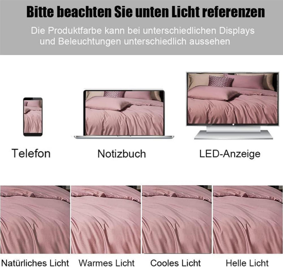 Bettwäsche 200x220 Rosa weich bügelfrei knitterfrei Set 80x80cm