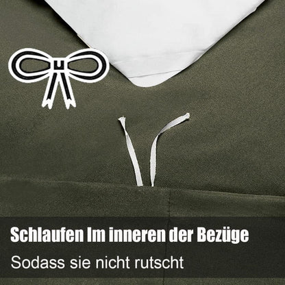 Soifox Bettwäsche 200x220 Olivergrün weich bügelfrei knitterfrei 2er Set mit Reißverschluss