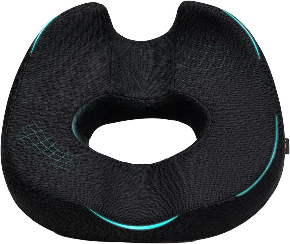 ZHOOGE Orthopädisches Sitzkissen Donut Schwarz 39.5 * 44.5