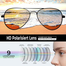 Pilotenbrille polarisiert mit UV400 Schutz – Verstellbares Federscharnier