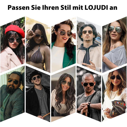 Pilotenbrille polarisiert mit UV400 Schutz – Verstellbares Federscharnier