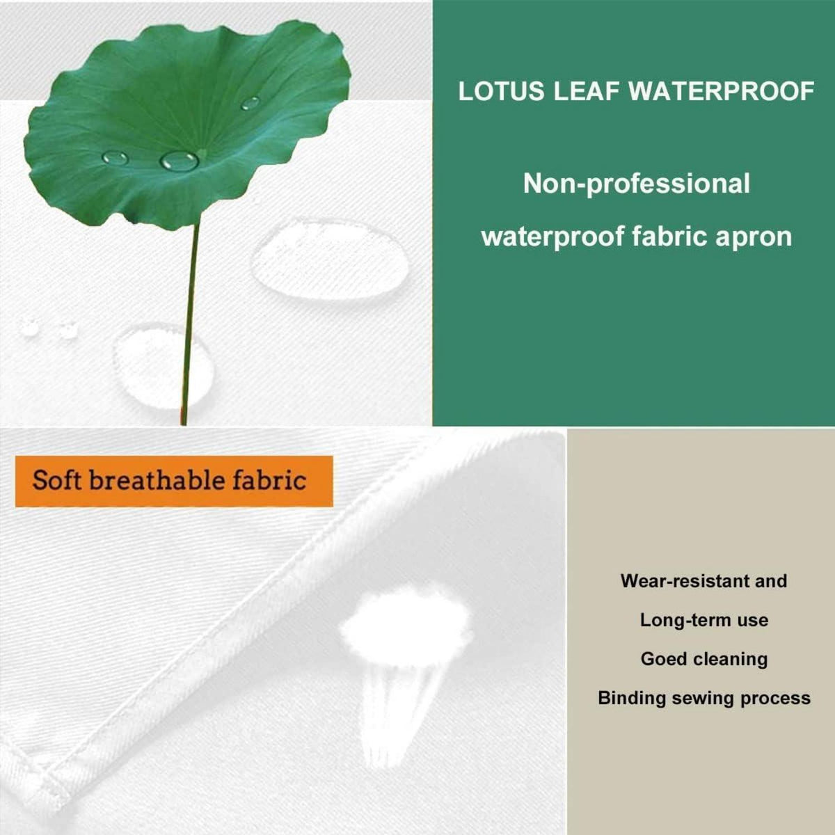 Schürze Weiß mit DIY-Design, Verstellbar, Wasserabweisend