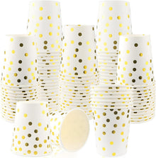 Pappbecher Einweg mit Gold Dot 250ml - Partybecher 60 Stück