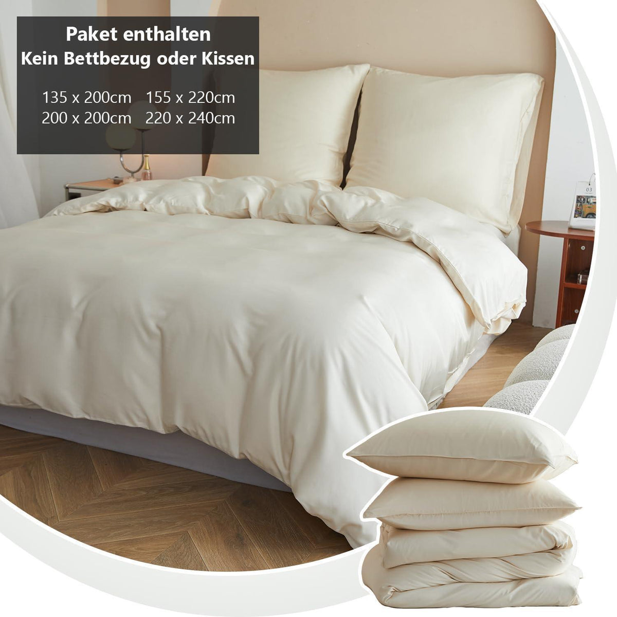 Bambus Bettwäsche-Set 200x200 cm – Seidiger & Kühle Bettwäsche