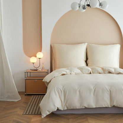Bambus Bettwäsche-Set 220x240 cm, Beige – Seidig Weich & Kühl