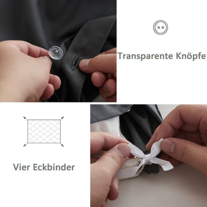 Bambus Bettwäsche-Set 200x200 cm Dunkelgrau – Seidig Weich & Kühl