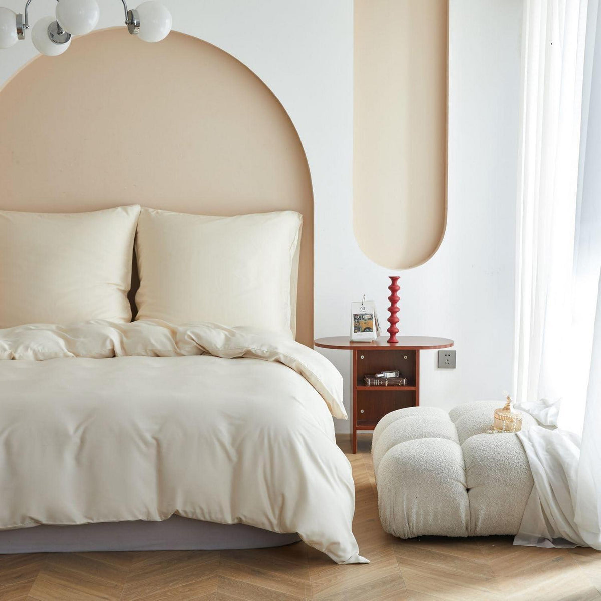 Bambus Bettwäsche Set 135x200 cm – Seidiger Schlafkomfort Beige