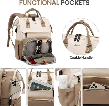Rucksack Damen Laptop 15.6 Zoll Schulrucksack Mädchen Wasserdicht