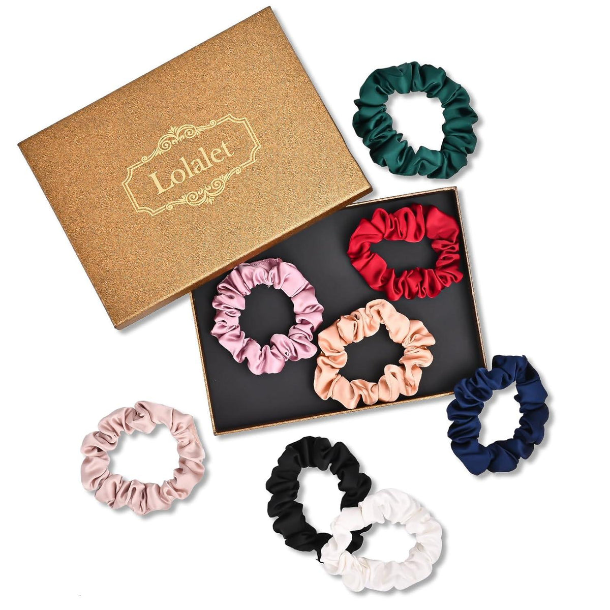 Lolalet Seide Scrunchies Haargummis 8 Farben Damen Frauen Mädchen