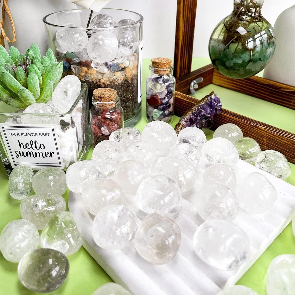 Bergkristall Trommelsteine 100g - Klarer Quarz Heilkristalle