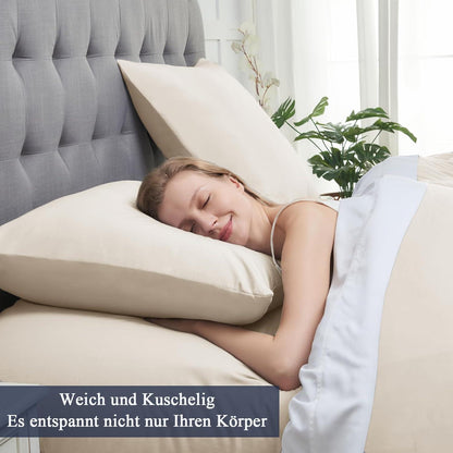 Mikrofaser Kissenbezüge 80x80cm Beige 2er Set OEKO-TEX