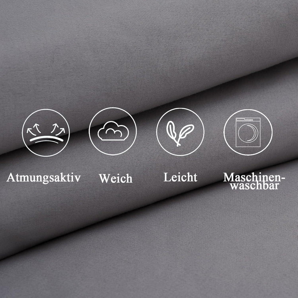 Kissenbezug 80x80 Grau Weich 2er Set Mikrofaser Pillowcase Öko-Zertifikat