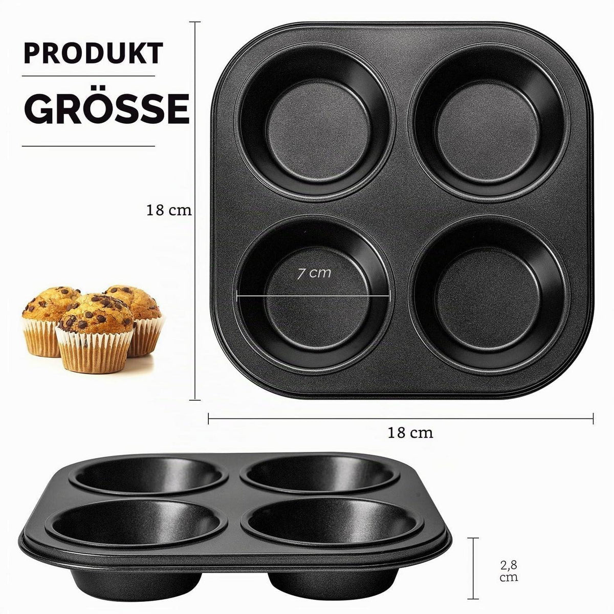 Muffinform für Luftfritteuse & Ofen – Antihaft, 2er Set