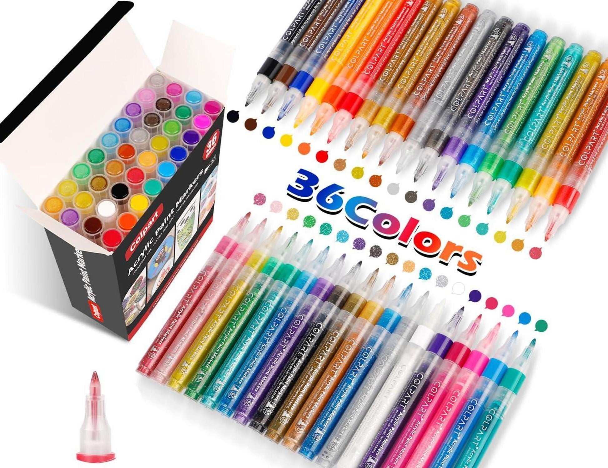 Acrylstifte feine Spitze wasserfest DIY Crafts 36 Farben