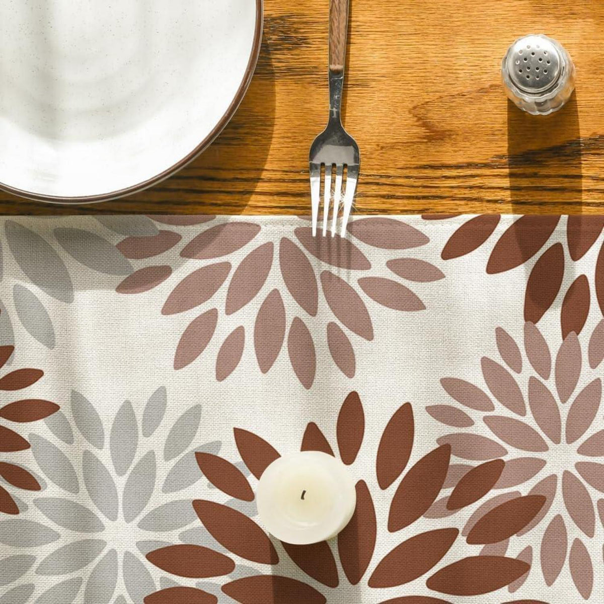 Tischläufer Blumen Braun Dahlie Herbst 40x140 cm