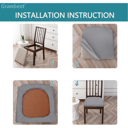 Wasserfeste Esszimmerstuhlbezüge Set 4er – Hellgrau