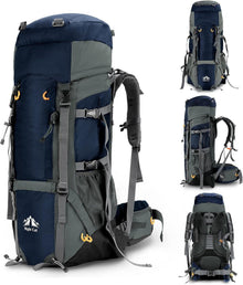 Wanderrucksack 70L Night Cat Trekkingrucksack Herren Damen Blau