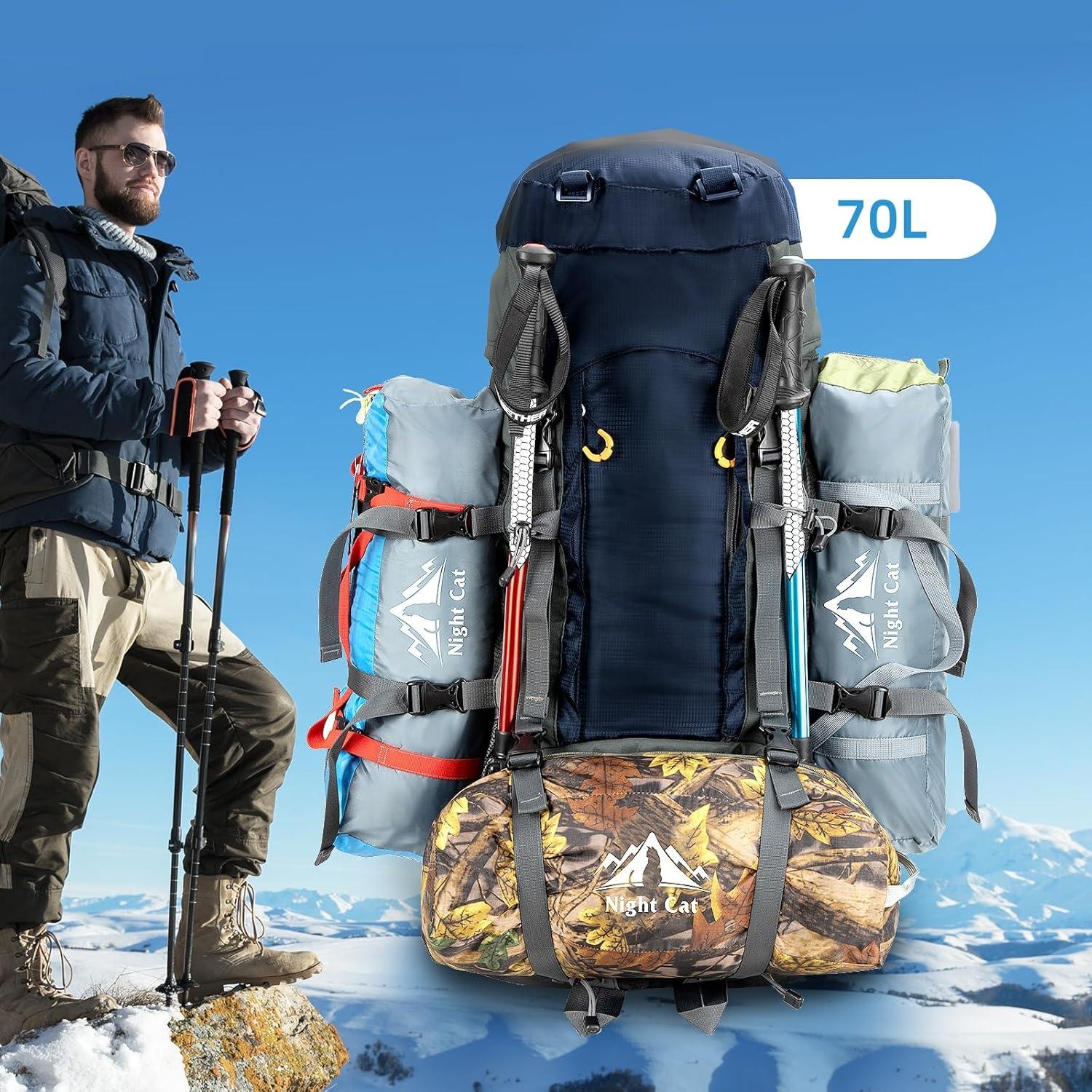 Night Cat Wanderrucksack 70L wasserfest herren atmungsaktiv Camping Trekking