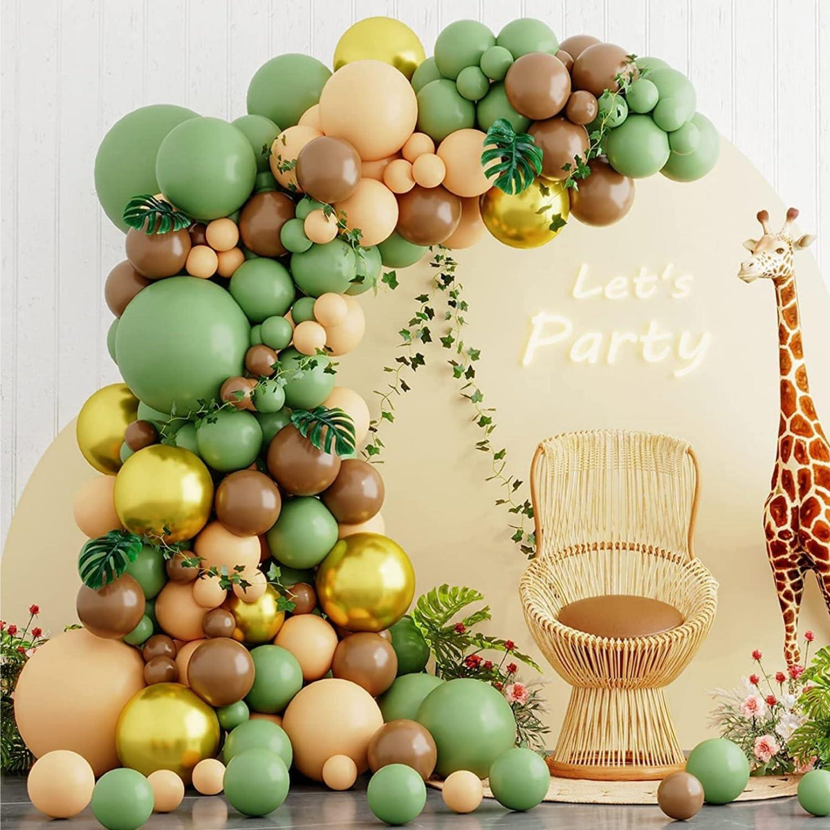 Luftballon Girlande Dschungel Safari Baby Shower DekoKit