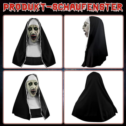 Halloween Skelett Nonne Latex Totenkopf Maske Grusel Horror Schädel