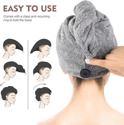 Turban Haartuch Bambus Mikrofaser 3er Set schnelltrocknend 25x65cm