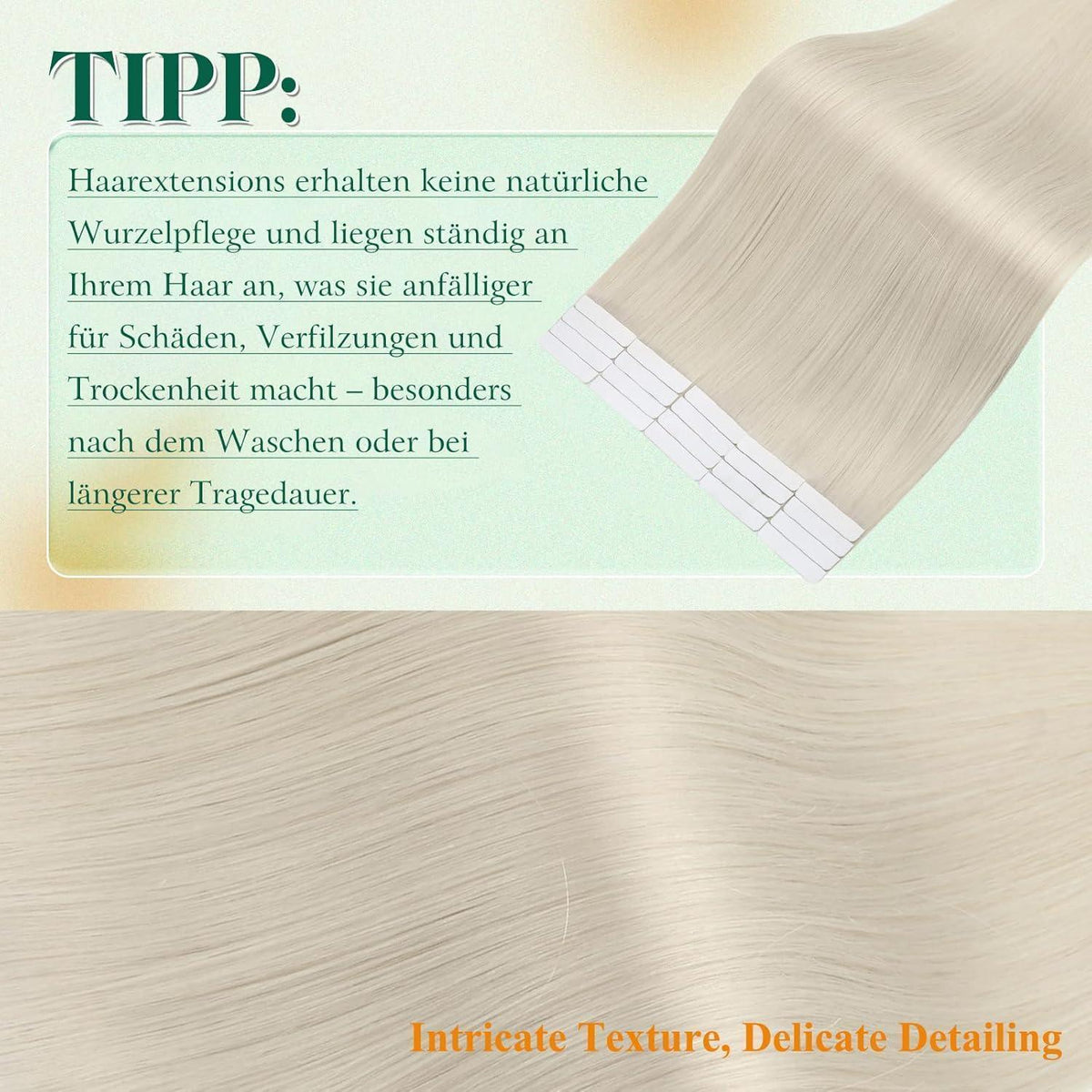 Echthaar Tape Extensions Blond 45cm - Natürliche Verlängerung