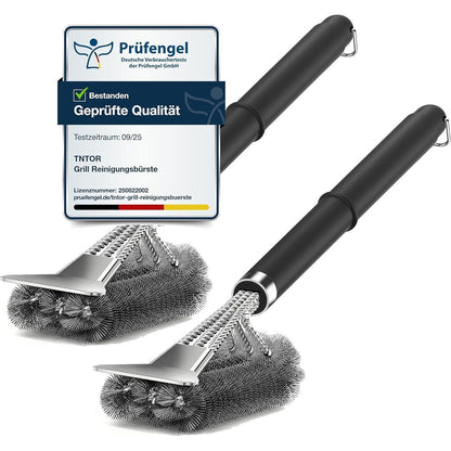 Grillbürste 2er-Pack mit Schaber, extra lang