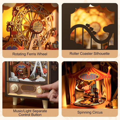 Rolife 3D Puzzle Holz Spieluhr Sonnenuntergang Karneval