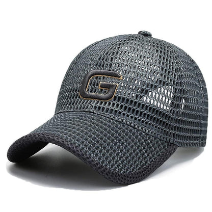 YAMEE Baseball Cap Herren Sommer Mesh Atmungsaktiv Dunkelgrau