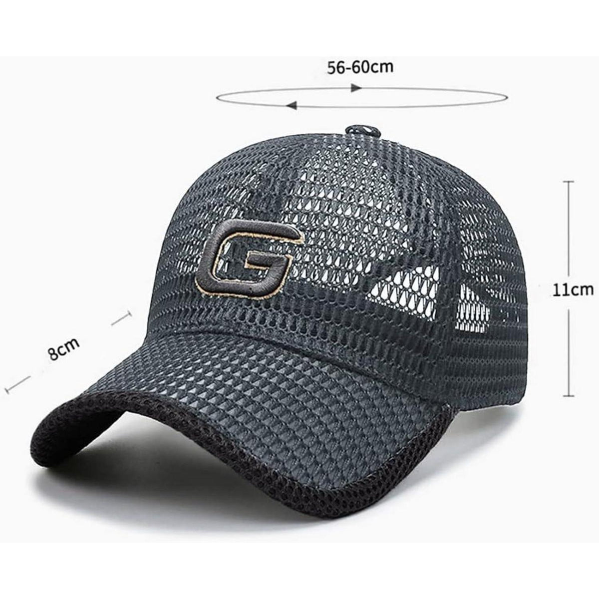 YAMEE Baseball Cap Herren Sommer Mesh Atmungsaktiv Dunkelgrau