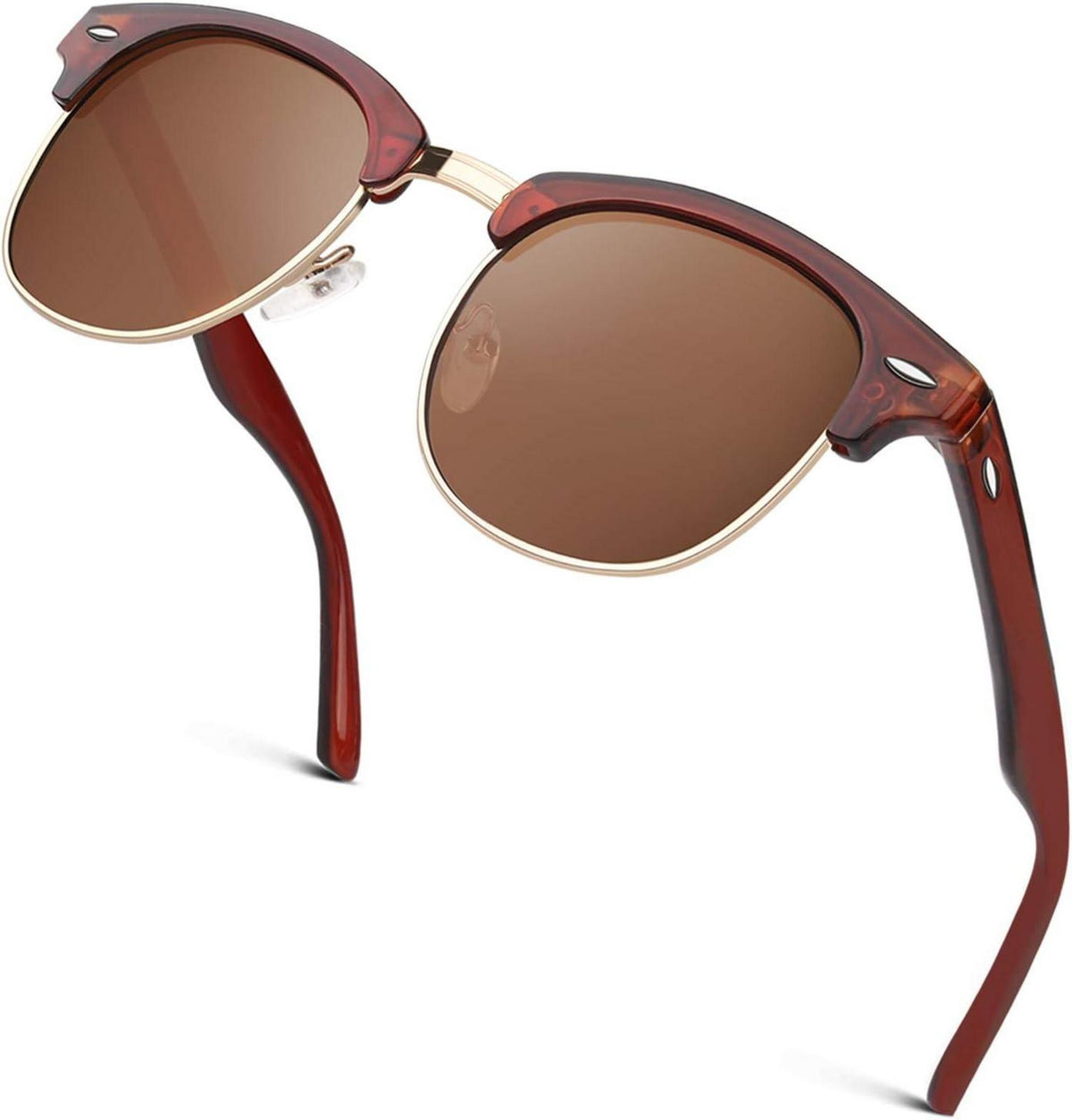 Polarisierte Hornrand Retro Sonnenbrille für Herren Damen