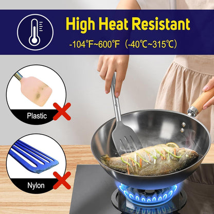 Silikon-Spatel-Set, hitzebeständig bis 315°C, 2 Stück, Grau