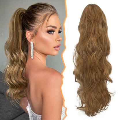 Lockige Clip-In Pferdeschwanz Haarverlängerung 50 cm Naturhaarähnliche