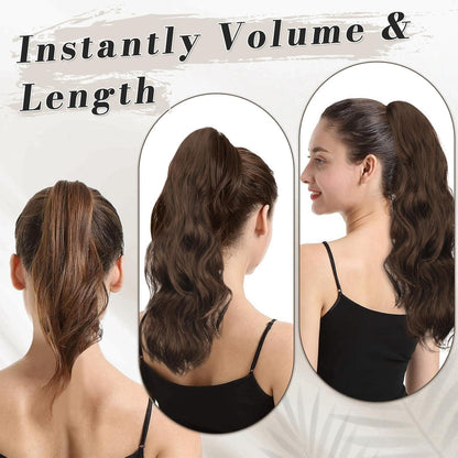 Lockige Pferdeschwanz Haarverlängerung 50cm Clip Synthetisch Neue Farben