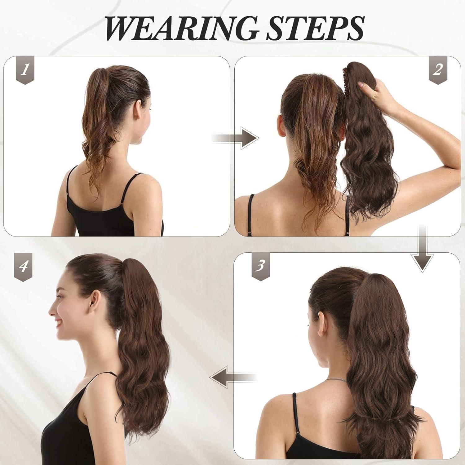 Lockiger Pferdeschwanz Haarverlängerung 50 cm Clip-in Ponytail