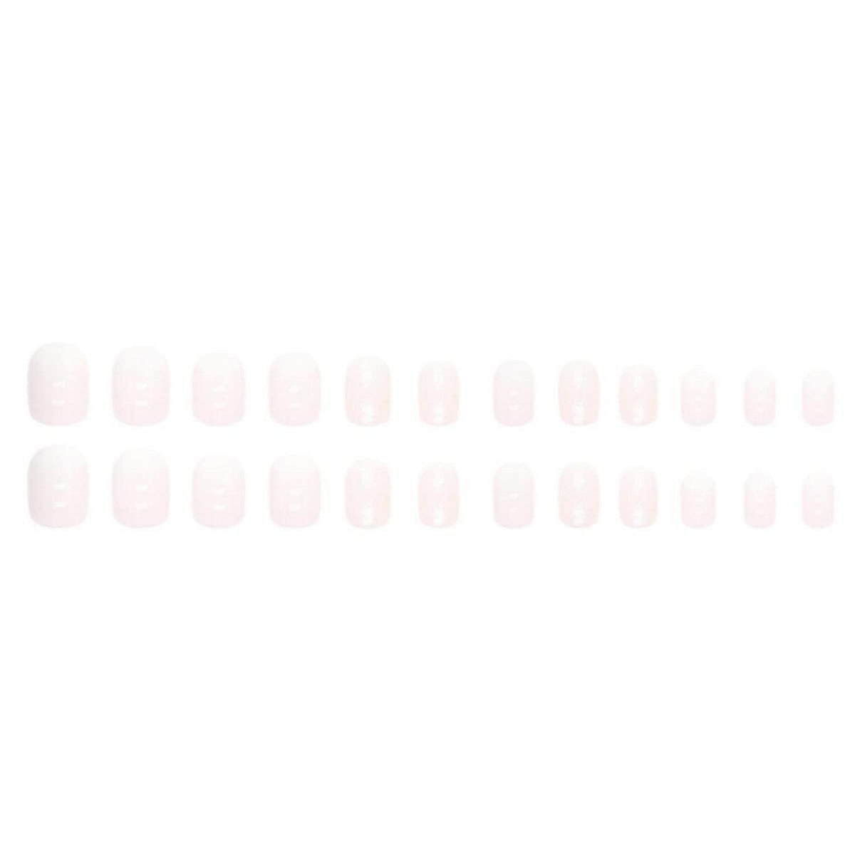 24 Stück Milky Weiß Einfarbig Eckig Nägel – French Press on Nails mit Glitzer, Glossy Künstliche Nägel