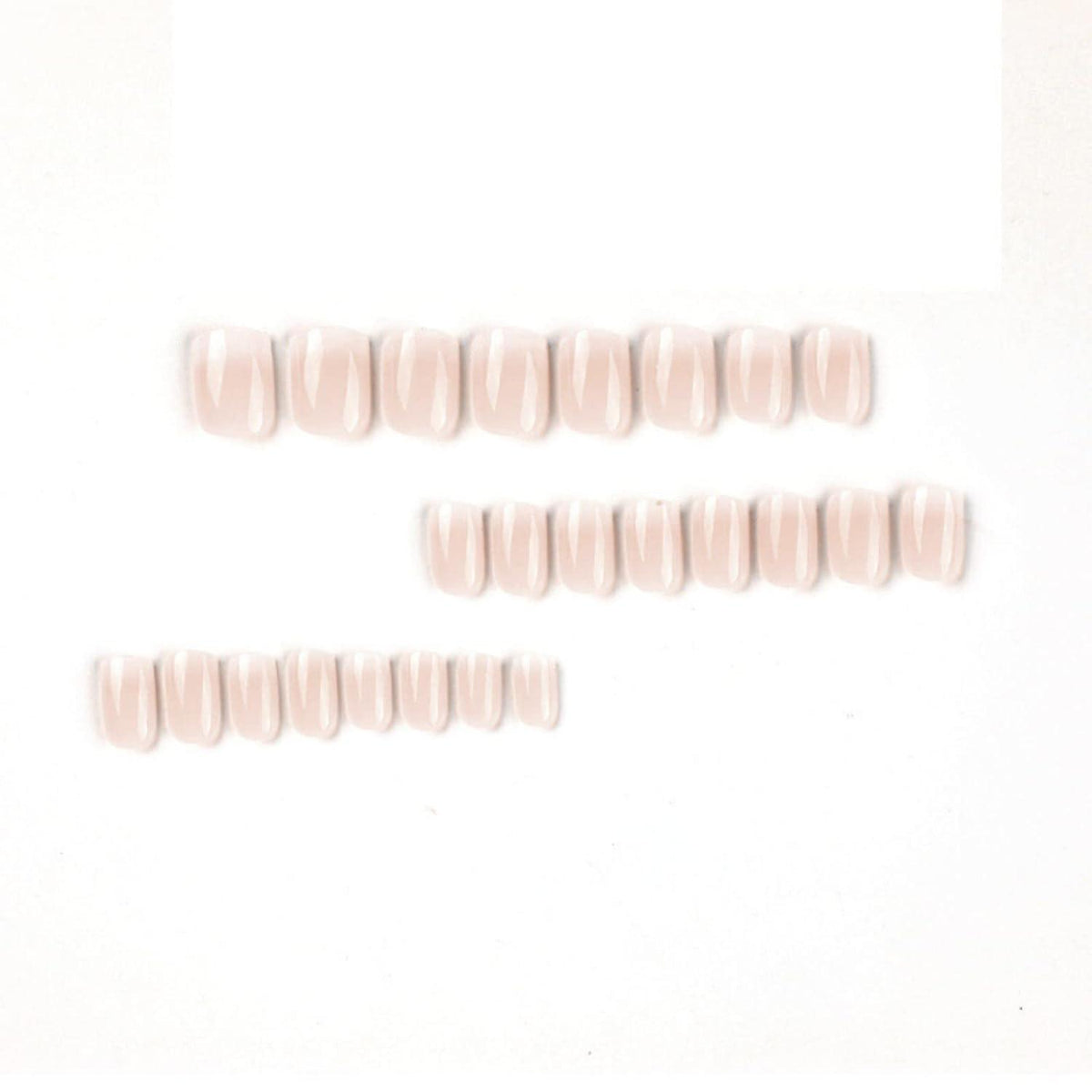 24 Stück Beige Eckig Nägel Zum Aufkleben Kurz Gradient und