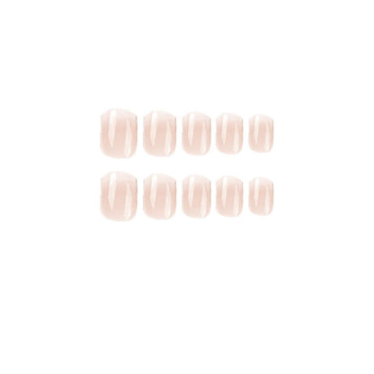 24 Stück Beige Eckige Kunstnägel Press on Nails Gradient Design