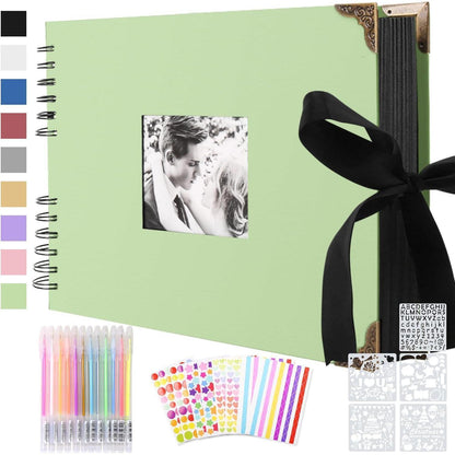 DIY Fotoalbum Scrapbook 80 Schwarze Seiten mit Zubehör 30x21cm