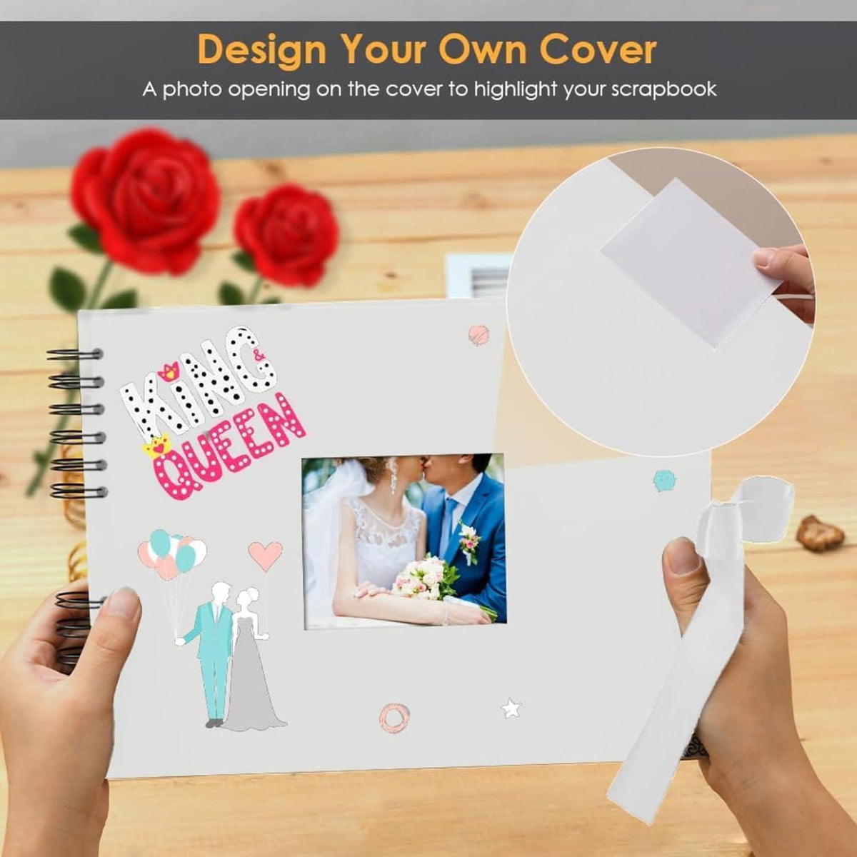 DIY Fotoalbum Scrapbook 80 Schwarze Seiten mit Zubehör 30x21 cm