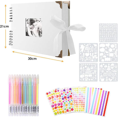 DIY Fotoalbum Scrapbook 80 Schwarze Seiten mit Zubehör 30x21 cm