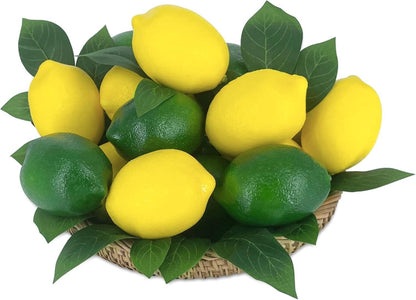 48er Pack Künstliche Zitronen Limetten Blätter Deko Set