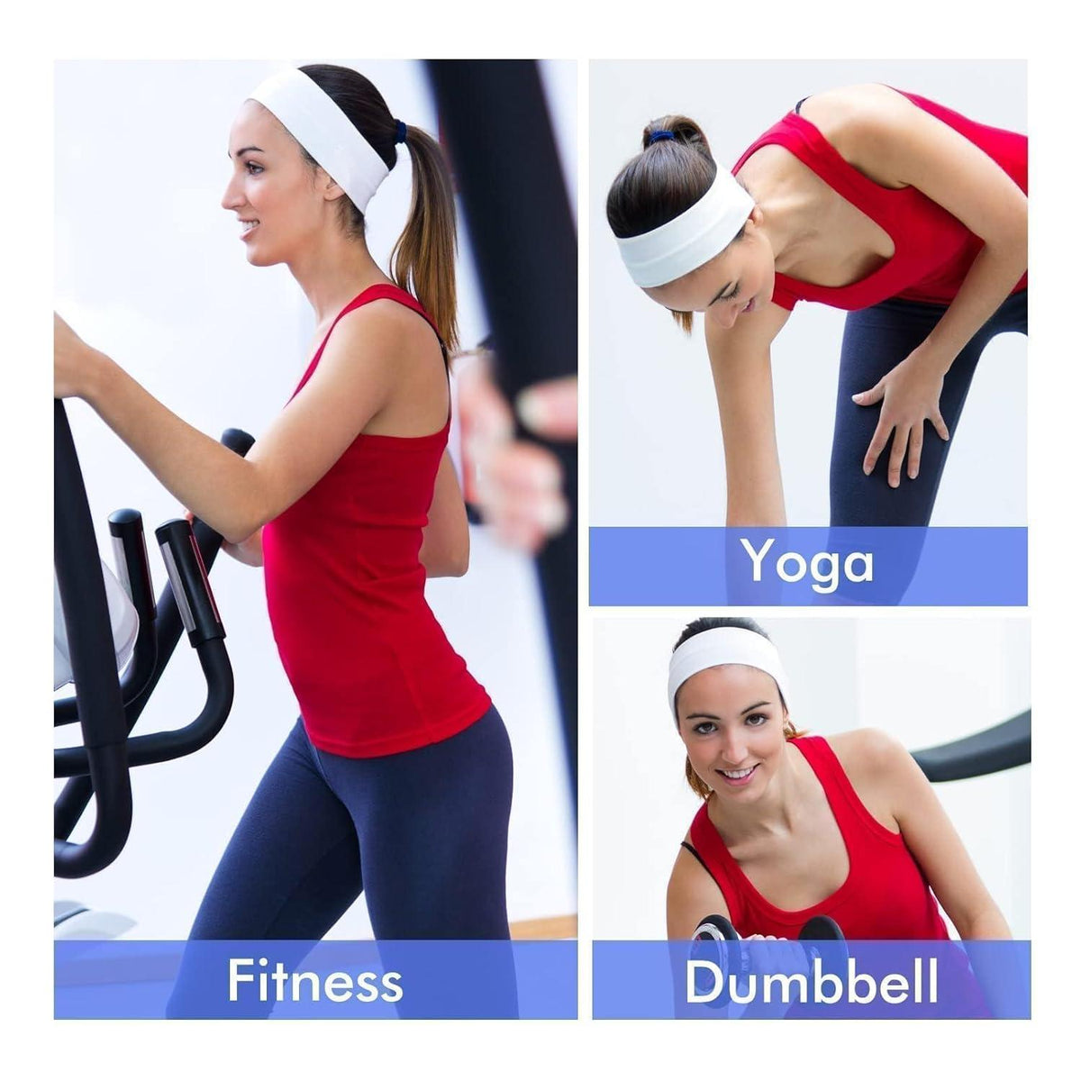 Stirnband Damen Sommer Sport 3er Pack Baumwolle Antirutsch Yoga